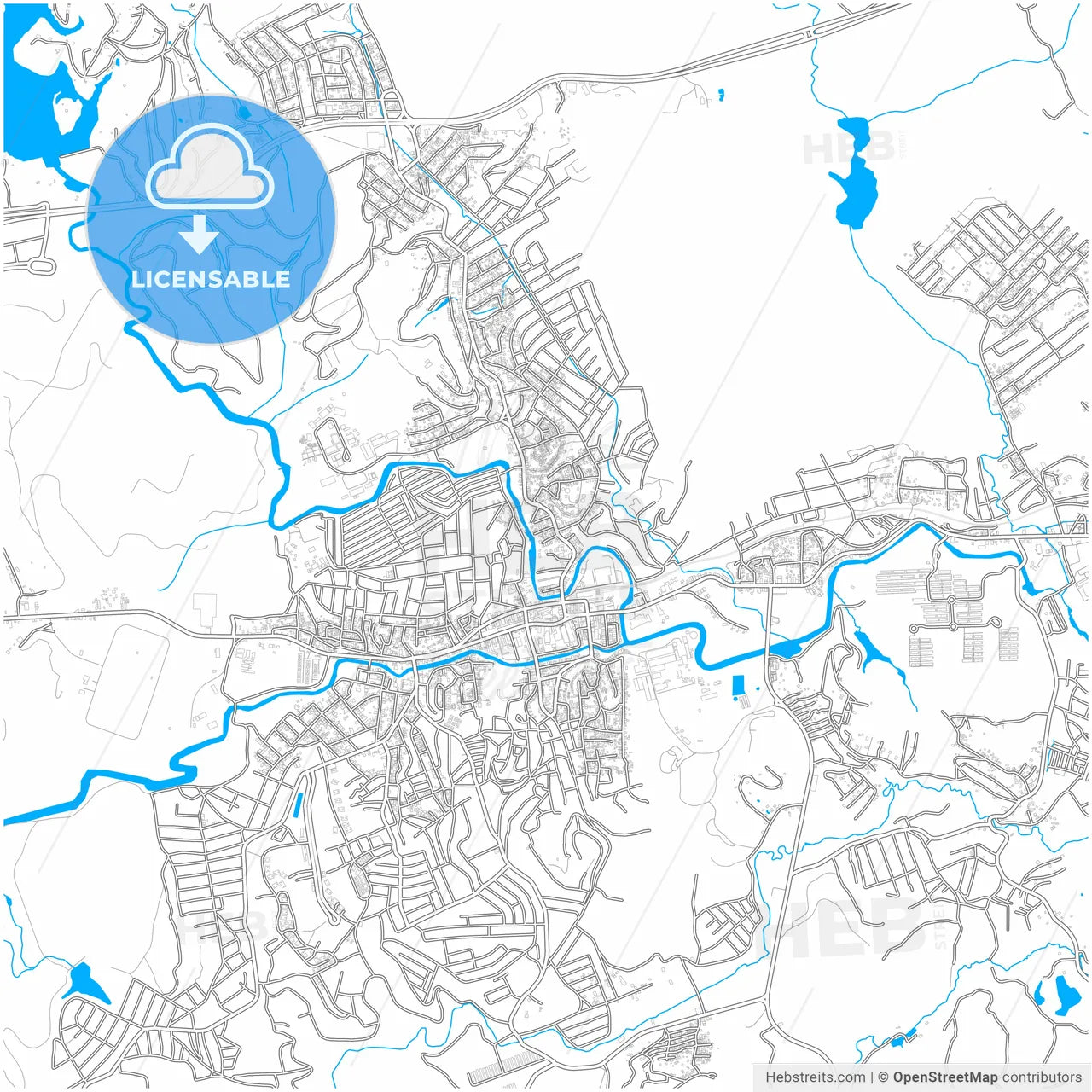 Jaboatao, Brazil, city map with high resolution roads.