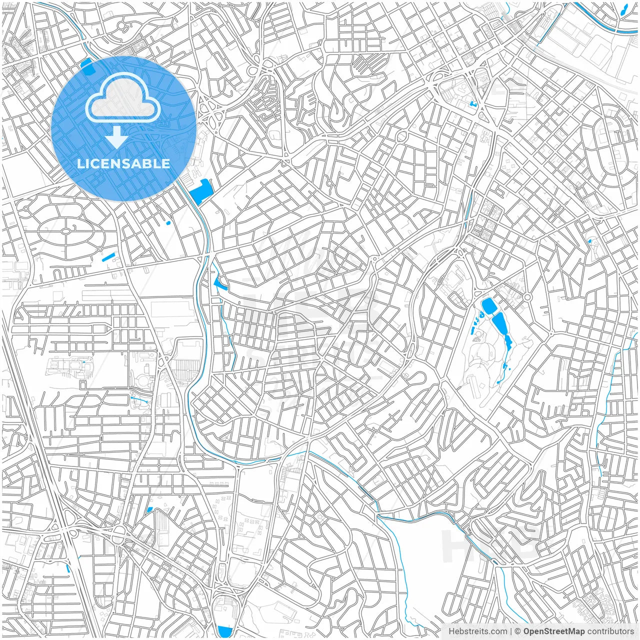 Santo Andre, Brazil, city map with high resolution roads.