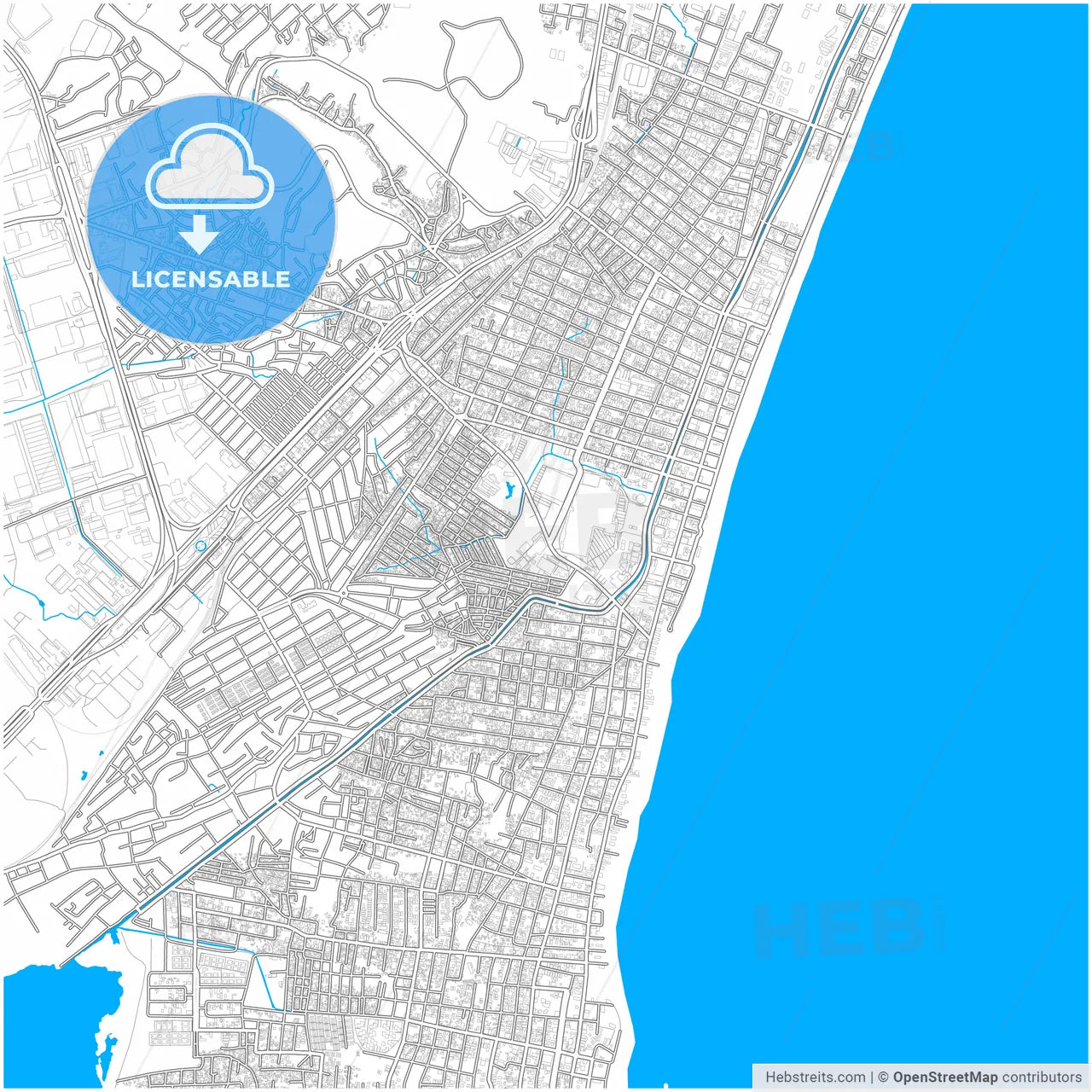 Jaboatao dos Guararapes, Brazil, city map with high resolution roads.