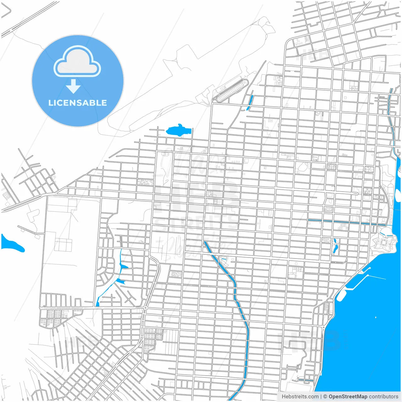 Macapa, Brazil, city map with high resolution roads.