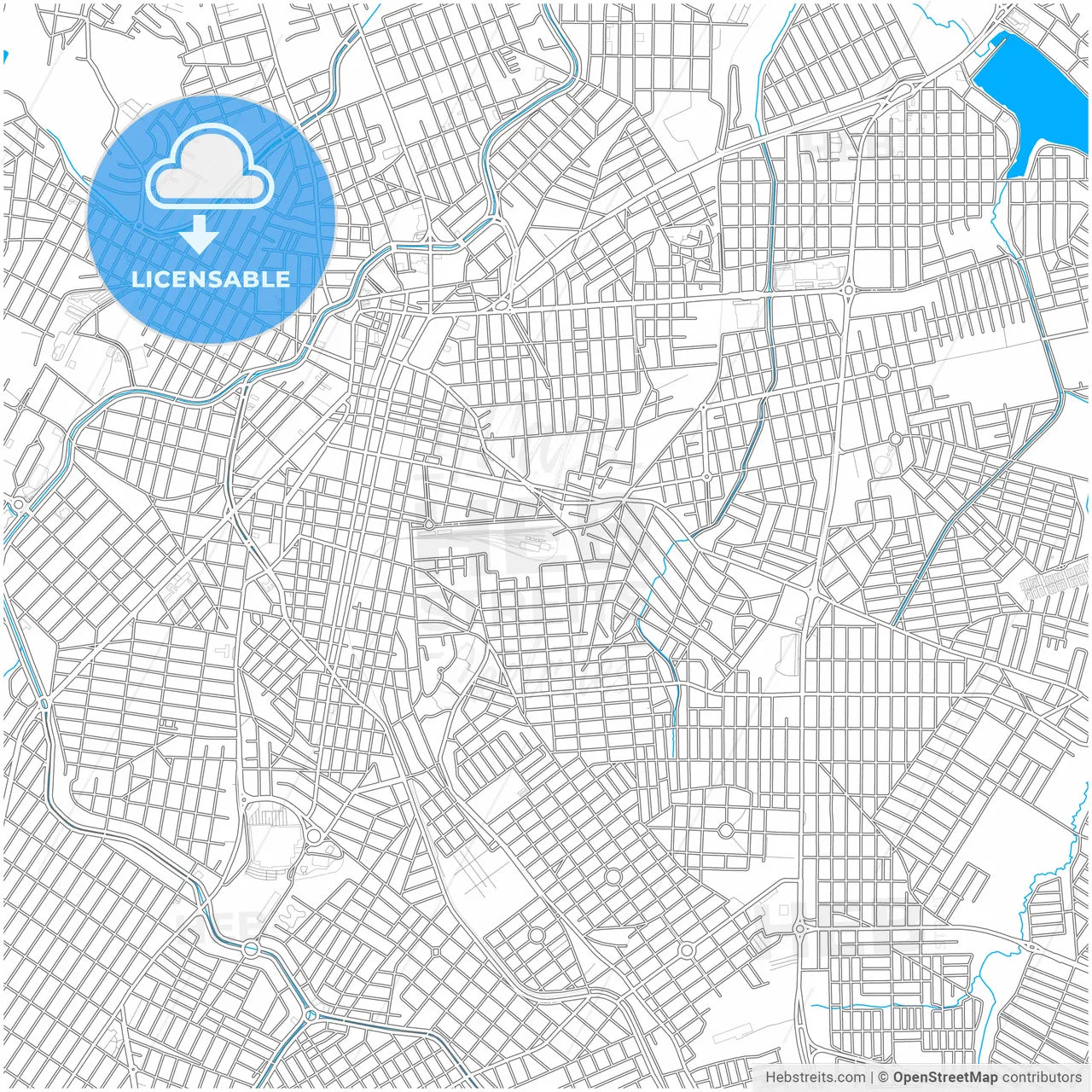 Montes Claros, Brazil, city map with high resolution roads.