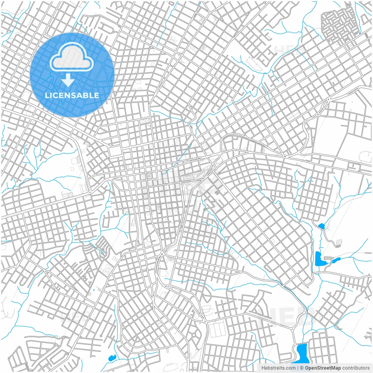 Ponta Grossa, Brazil, city map with high resolution roads.