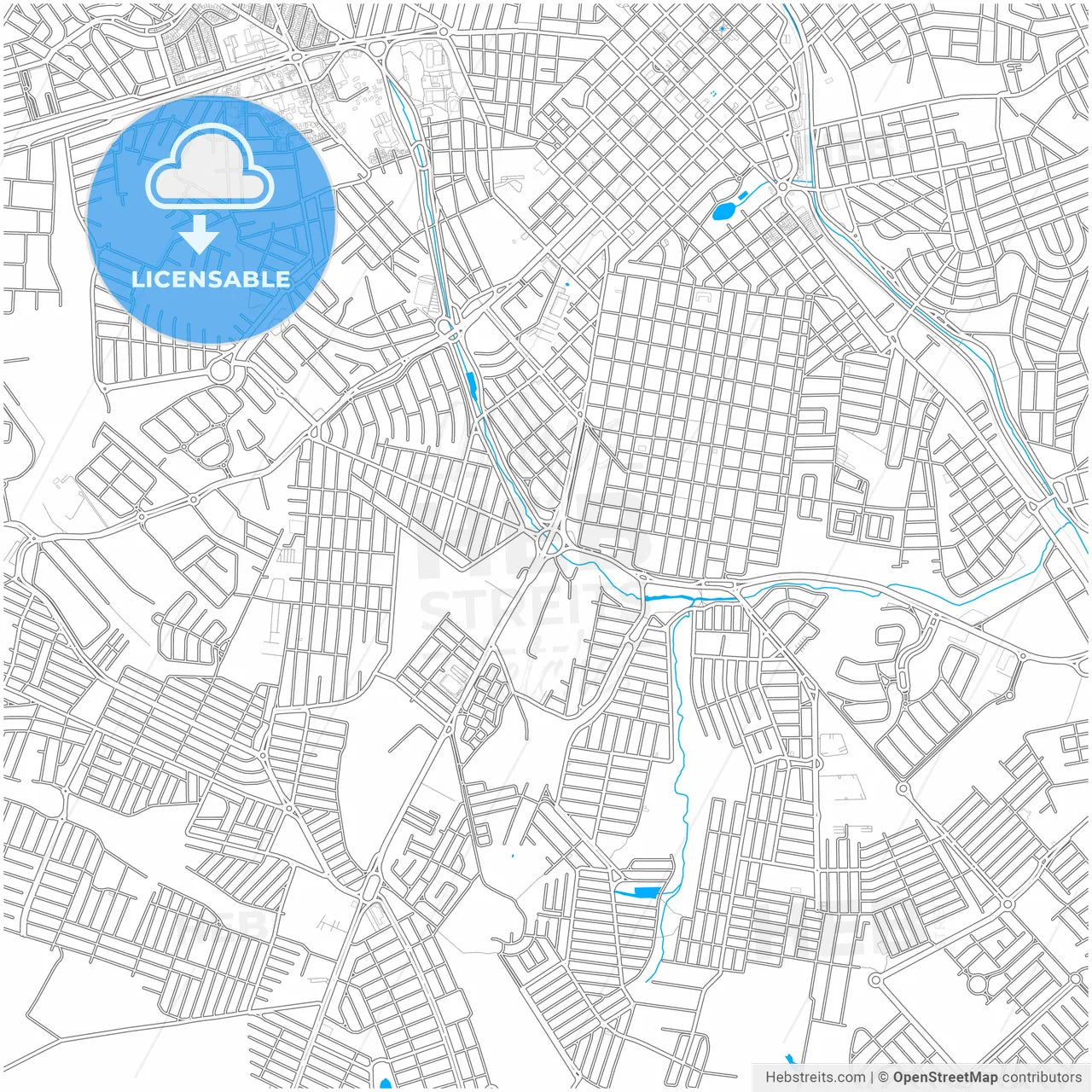 Limeira, Brazil, city map with high resolution roads.