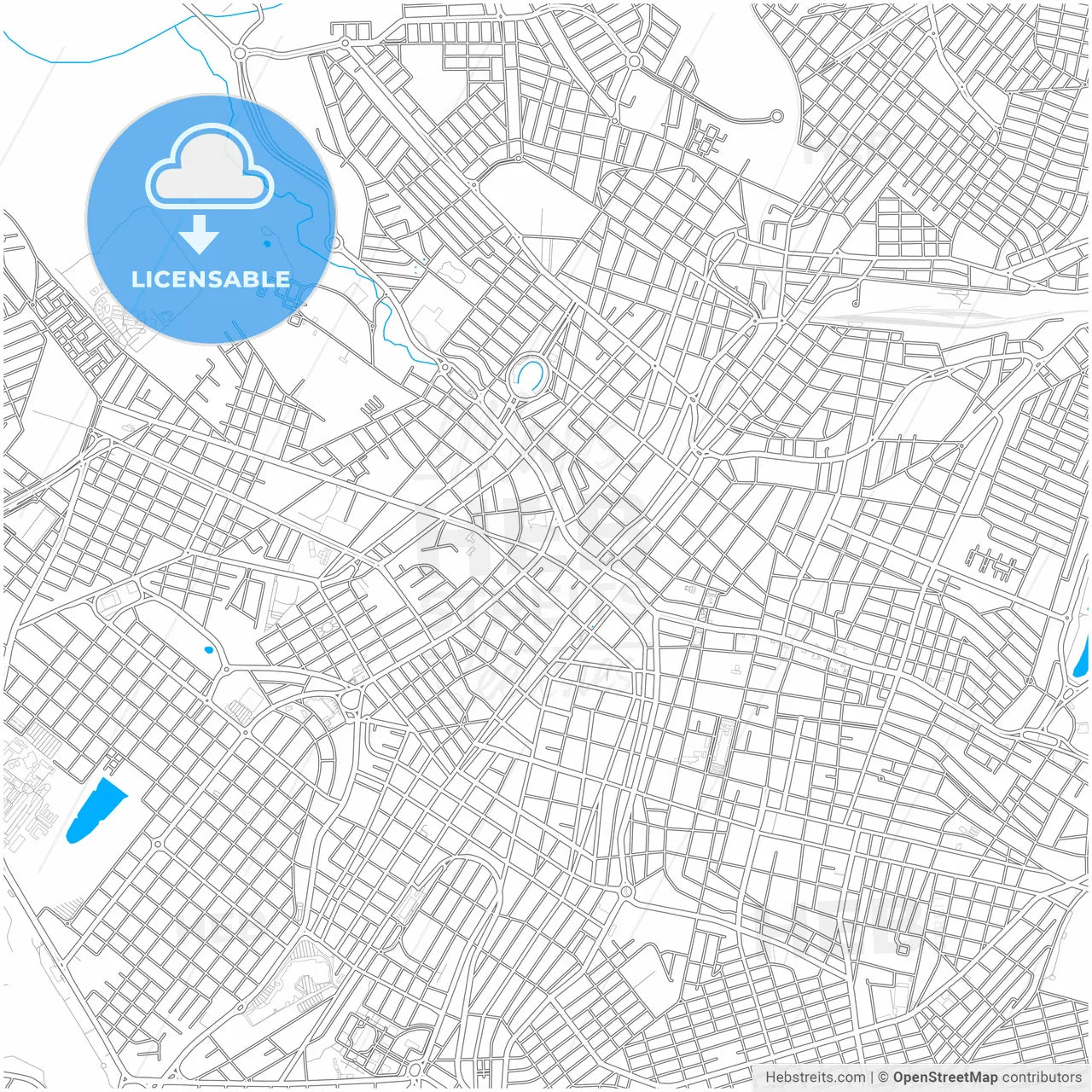 Uberaba, Brazil, city map with high resolution roads.