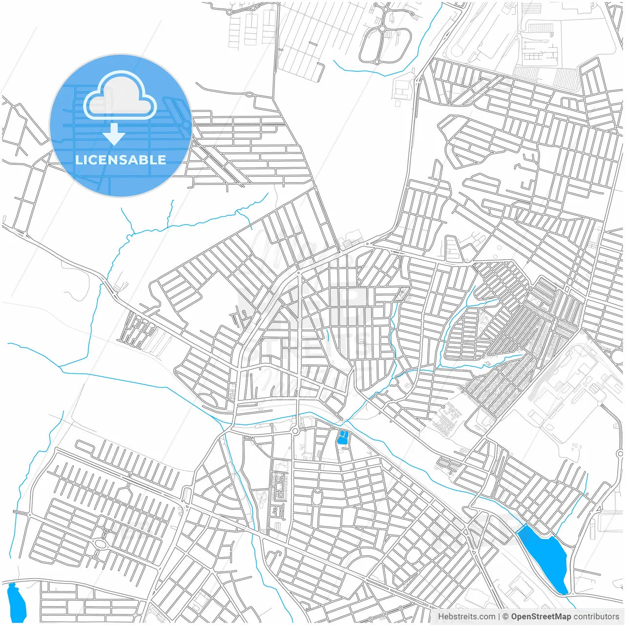 Hortolandia, Brazil, city map with high resolution roads.