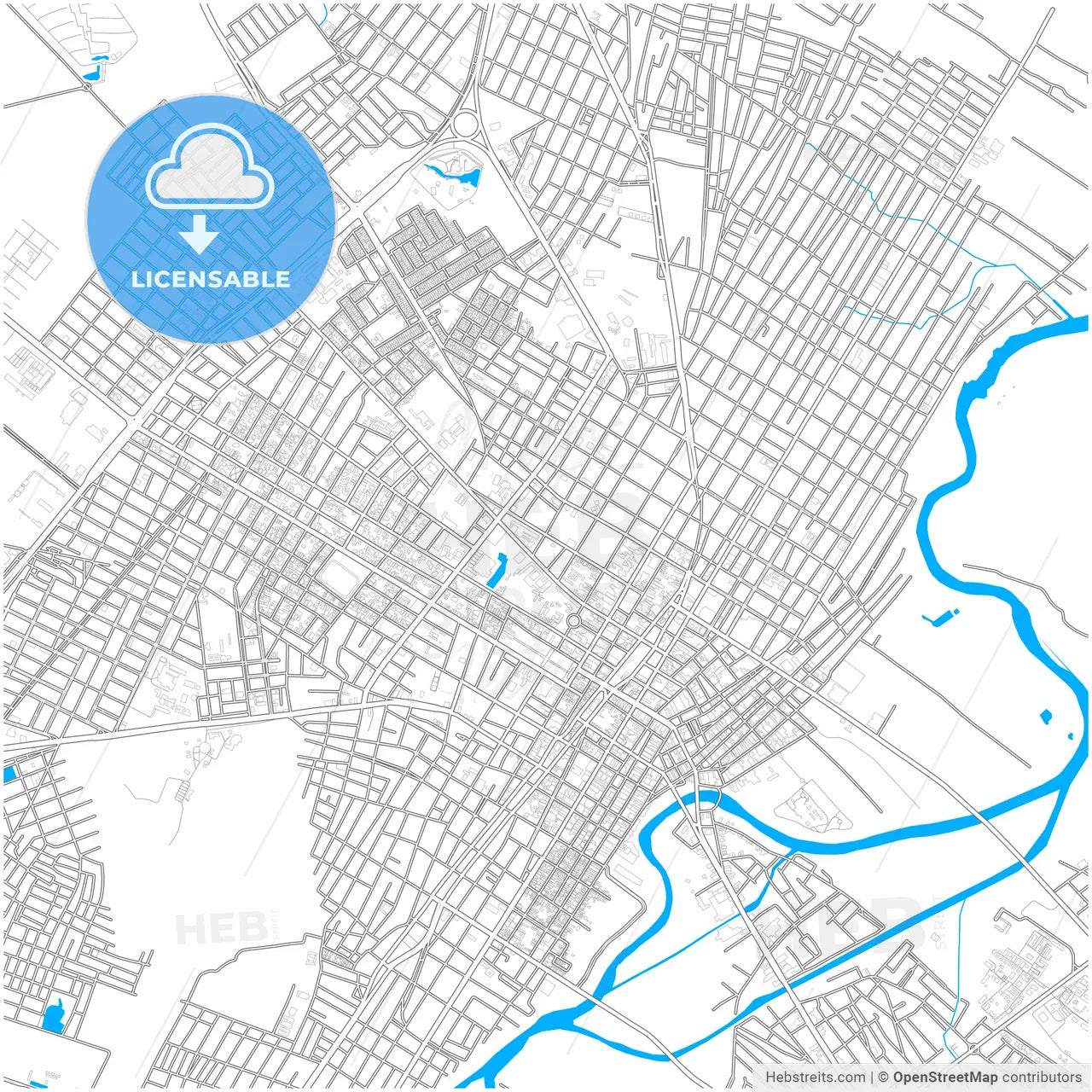 Mossoro, Brazil, city map with high resolution roads.