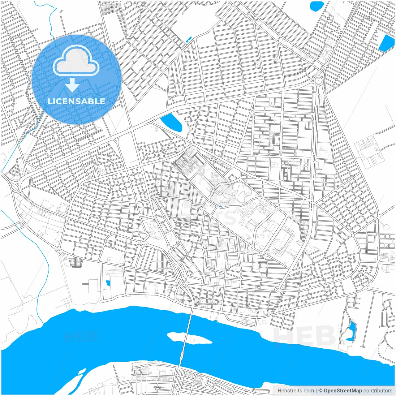 Petrolina, Brazil, city map with high resolution roads.