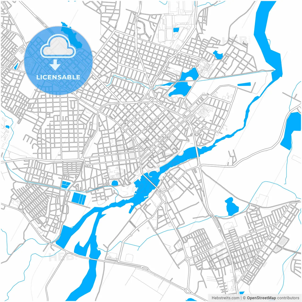 Sobral, Brazil, city map with high resolution roads.