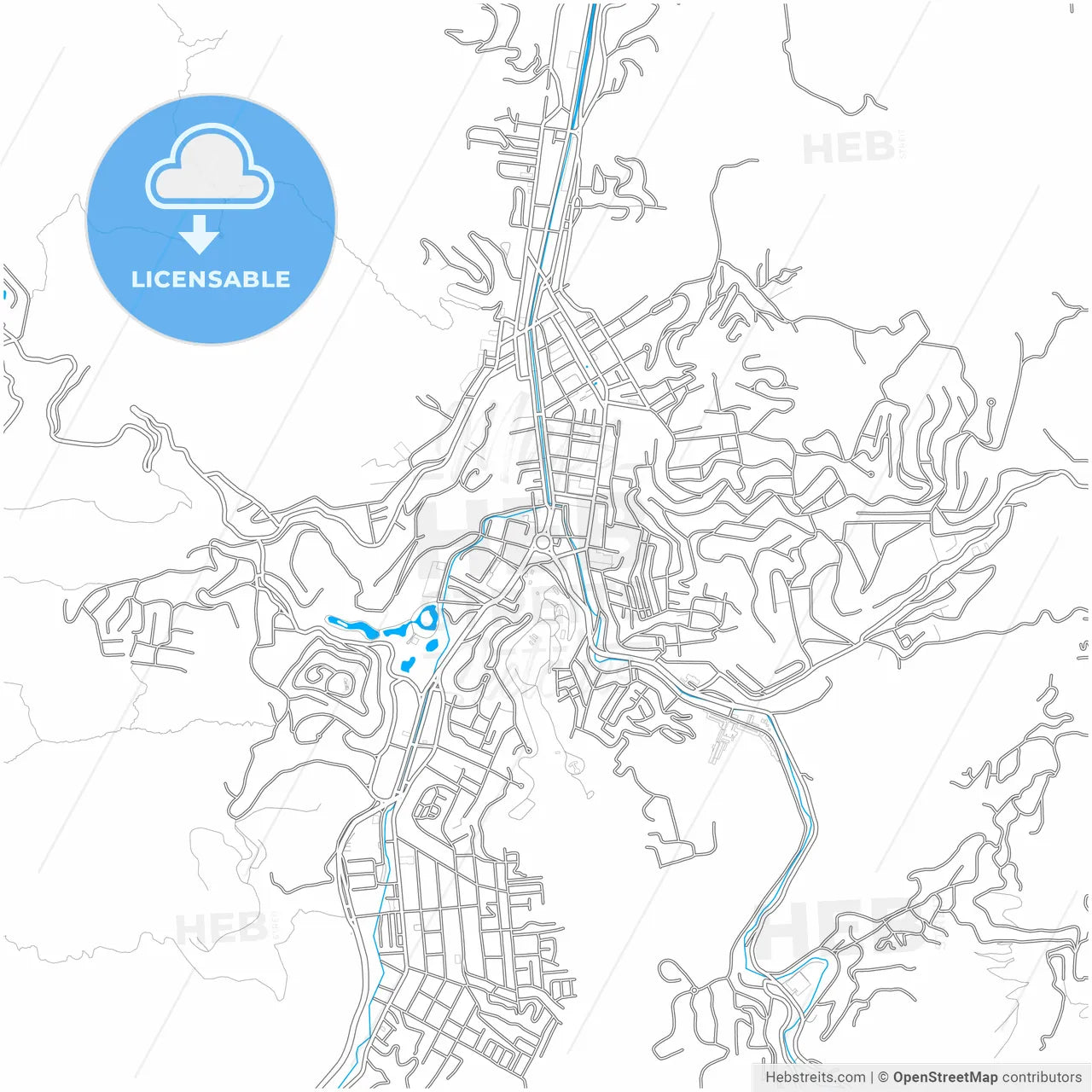 Nova Friburgo, Brazil, city map with high resolution roads.