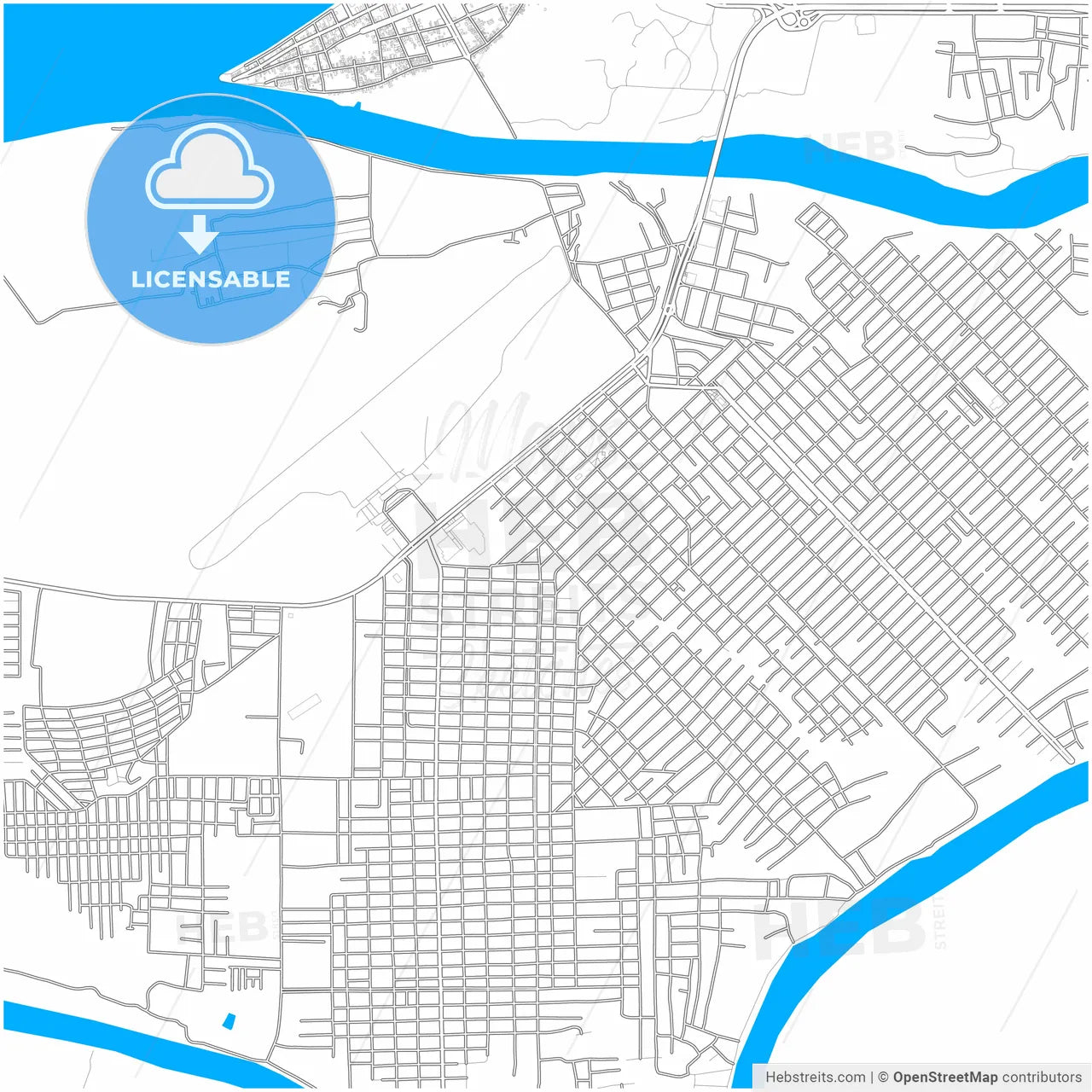 Maraba, Brazil, city map with high resolution roads.