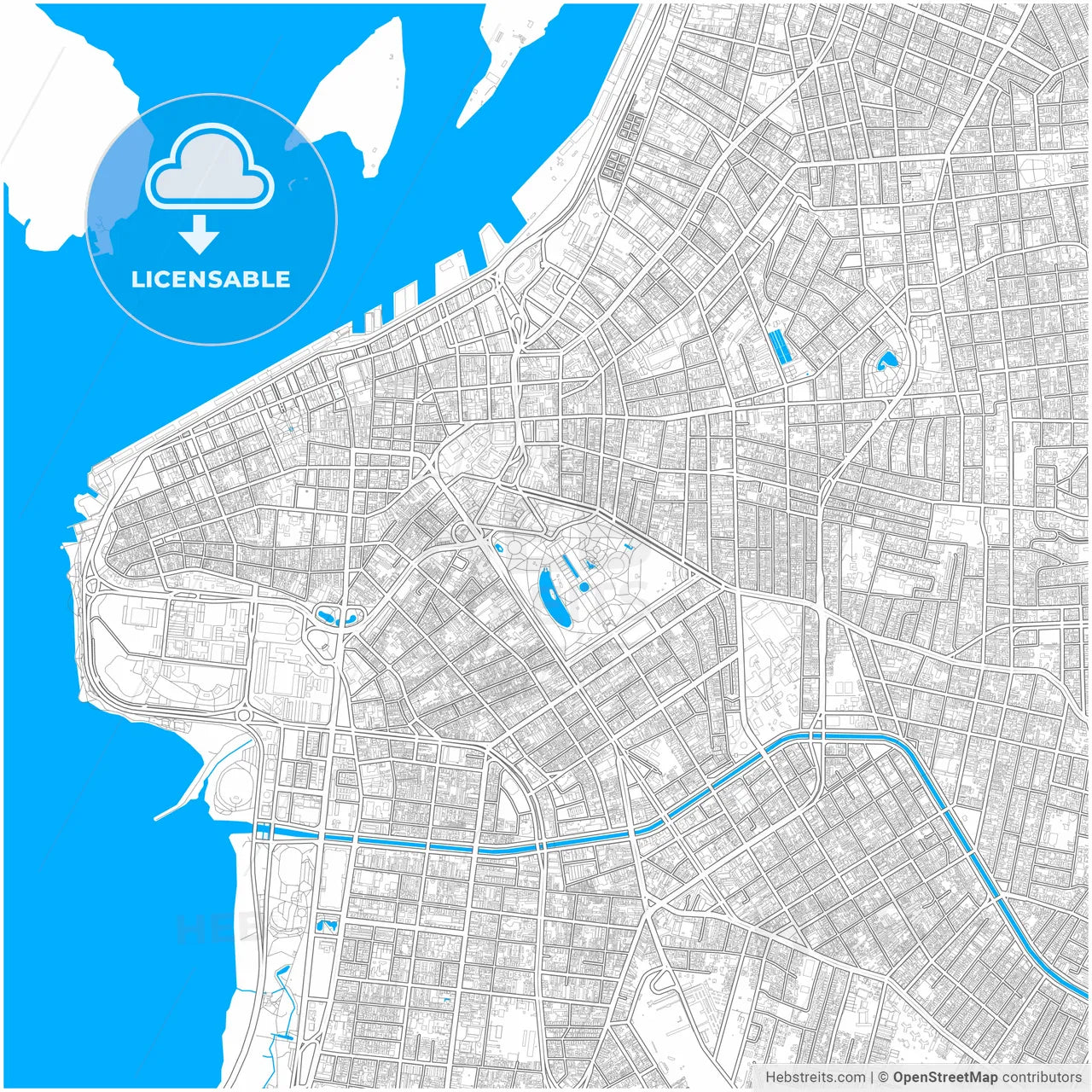 Poa, Brazil, city map with high resolution roads.