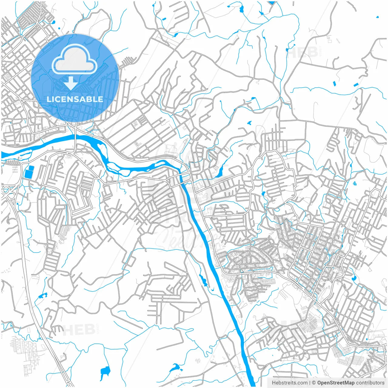 Sao Lourenco da Mata, Brazil, city map with high resolution roads.
