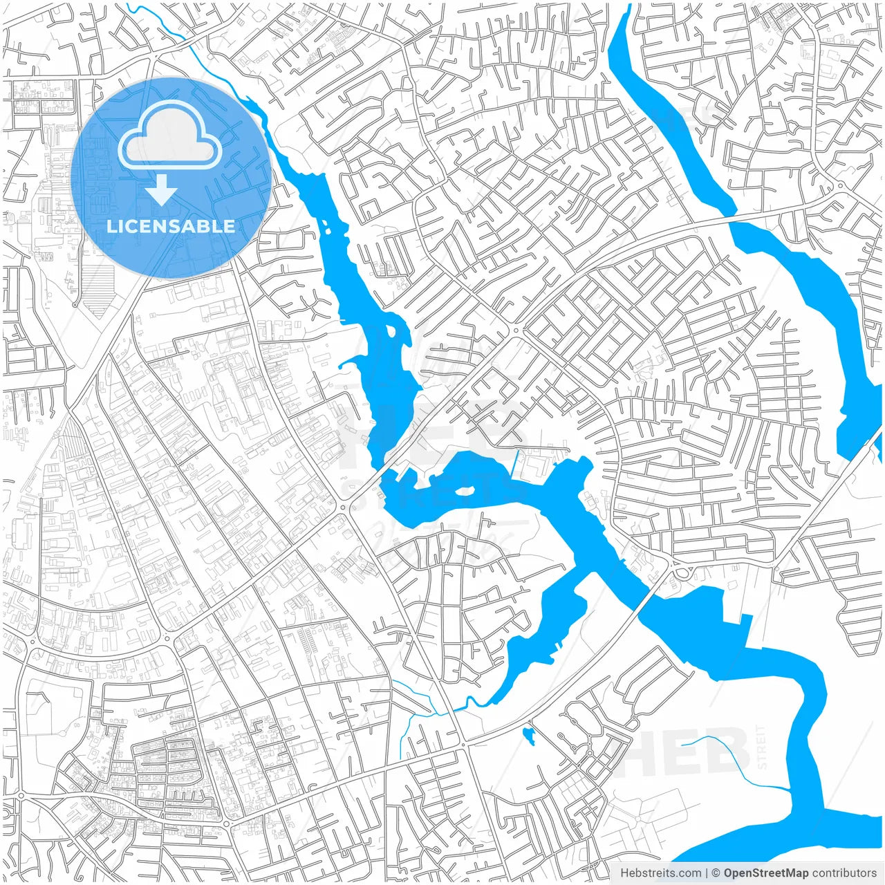 Port Harcourt, Nigeria, city map with high resolution roads.