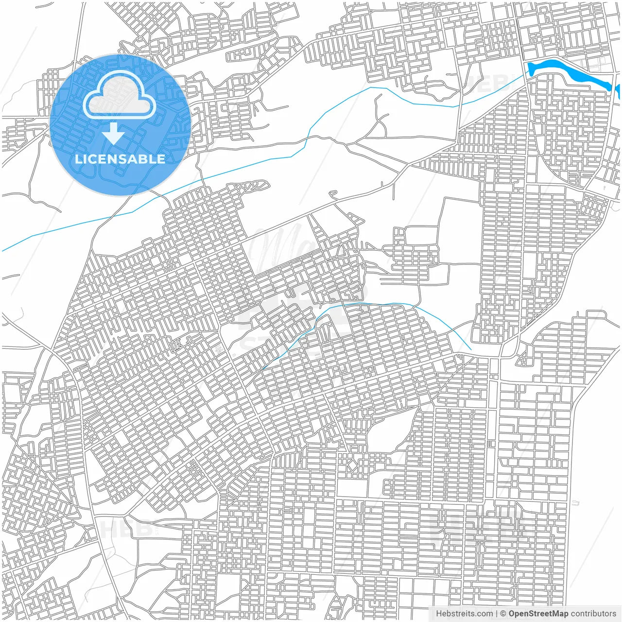 Port Sudan, Sudan, city map with high resolution roads.