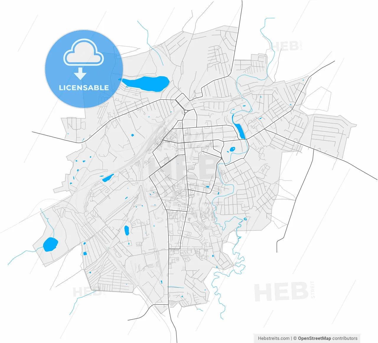 Alexandrov, Vladimir Oblast, Russia, high resolution vector map - Instant download PDF and JPG