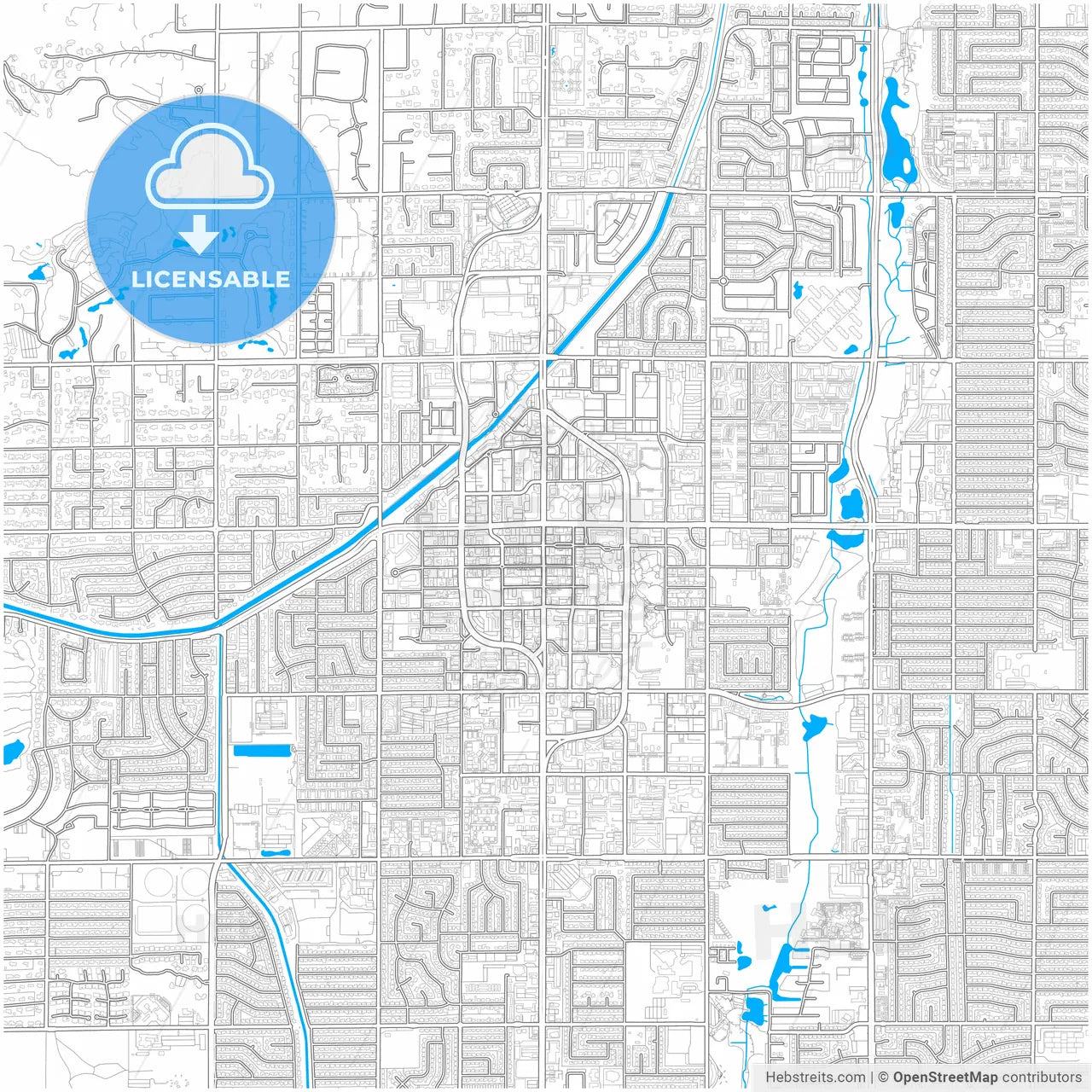 Scottsdale, Arizona, United States, city map with high resolution roads.