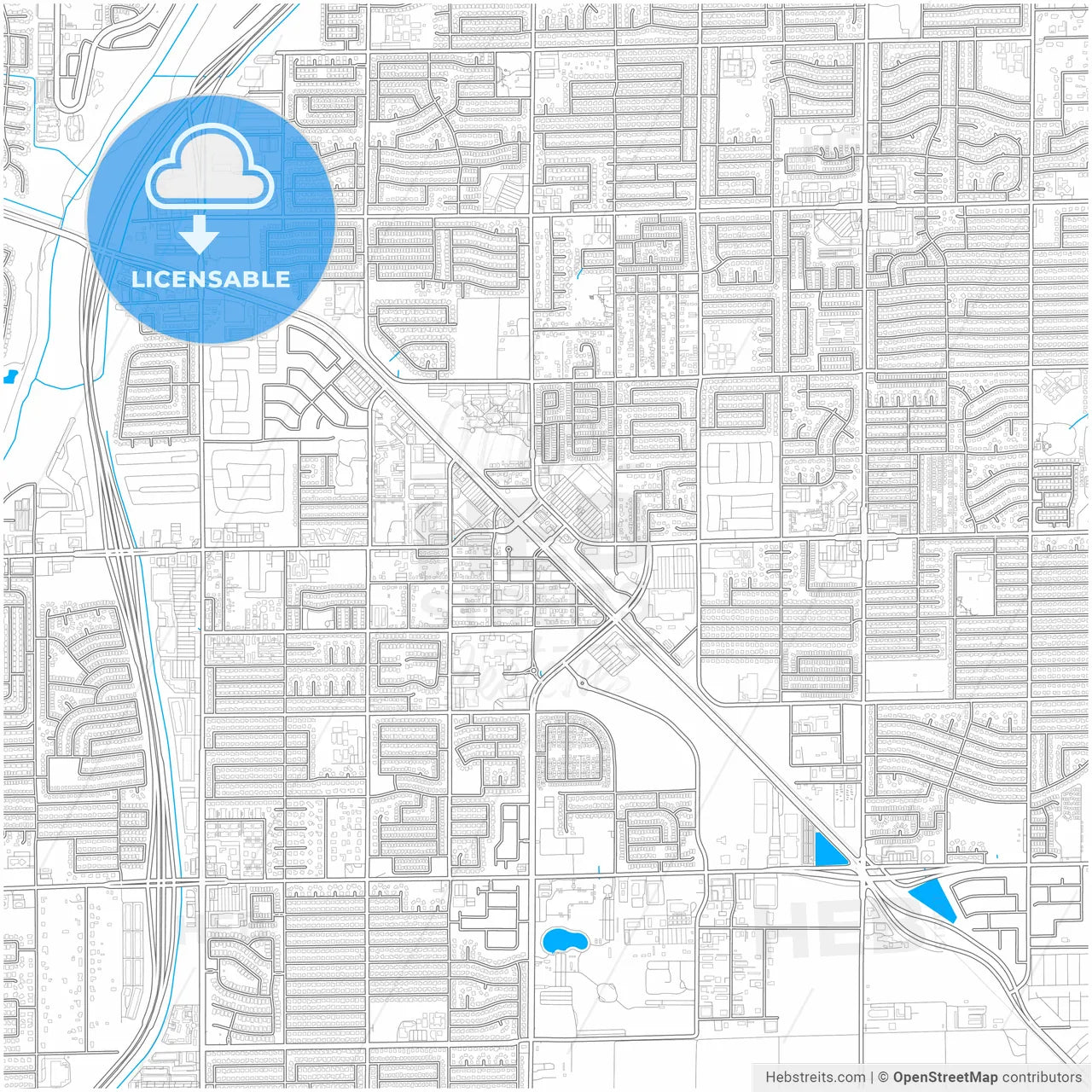 Peoria, Arizona, United States, city map with high resolution roads.