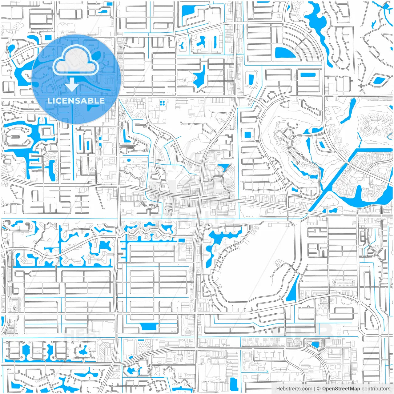 Sunrise, Florida, United States, city map with high resolution roads.