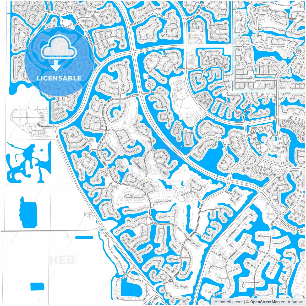 Weston, Florida, United States, city map with high resolution roads.