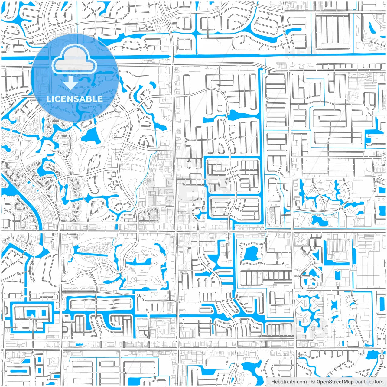 Tamarac, Florida, United States, city map with high resolution roads.