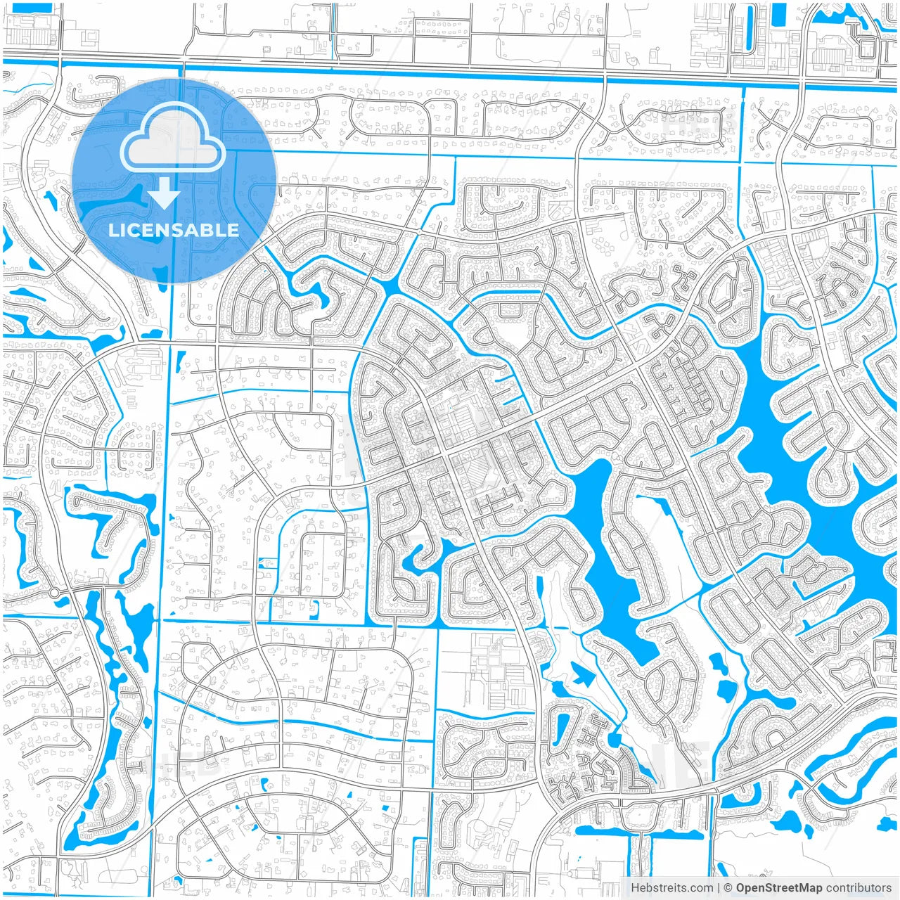 Wellington, Florida, United States, city map with high resolution roads.