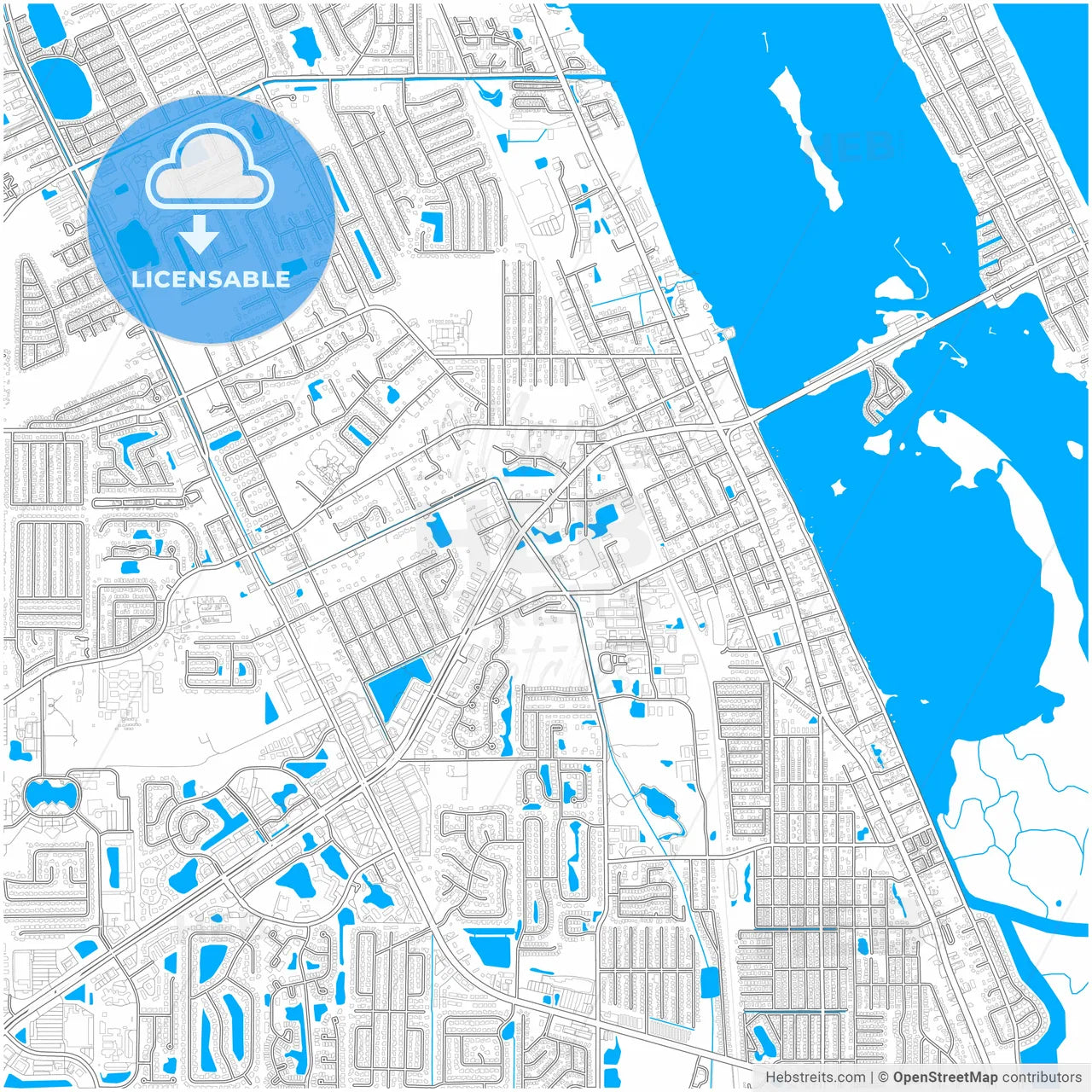 Port Orange, Florida, United States, city map with high resolution roads.