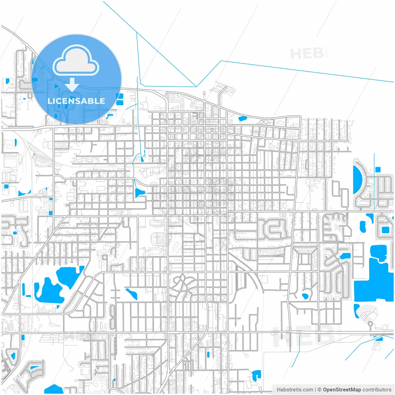Sanford, Florida, United States, city map with high resolution roads.