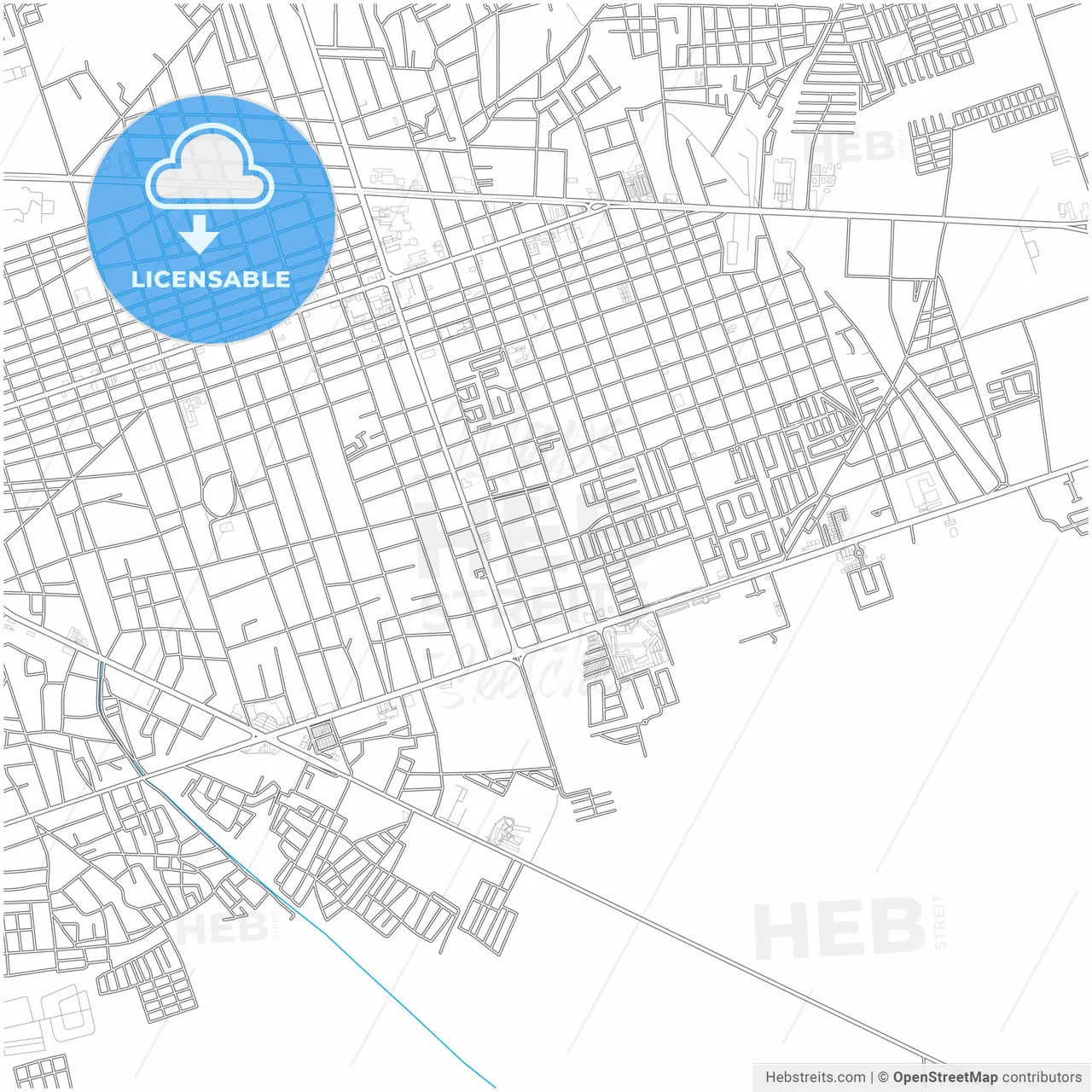 El Tigre, Venezuela, city map with high resolution roads.