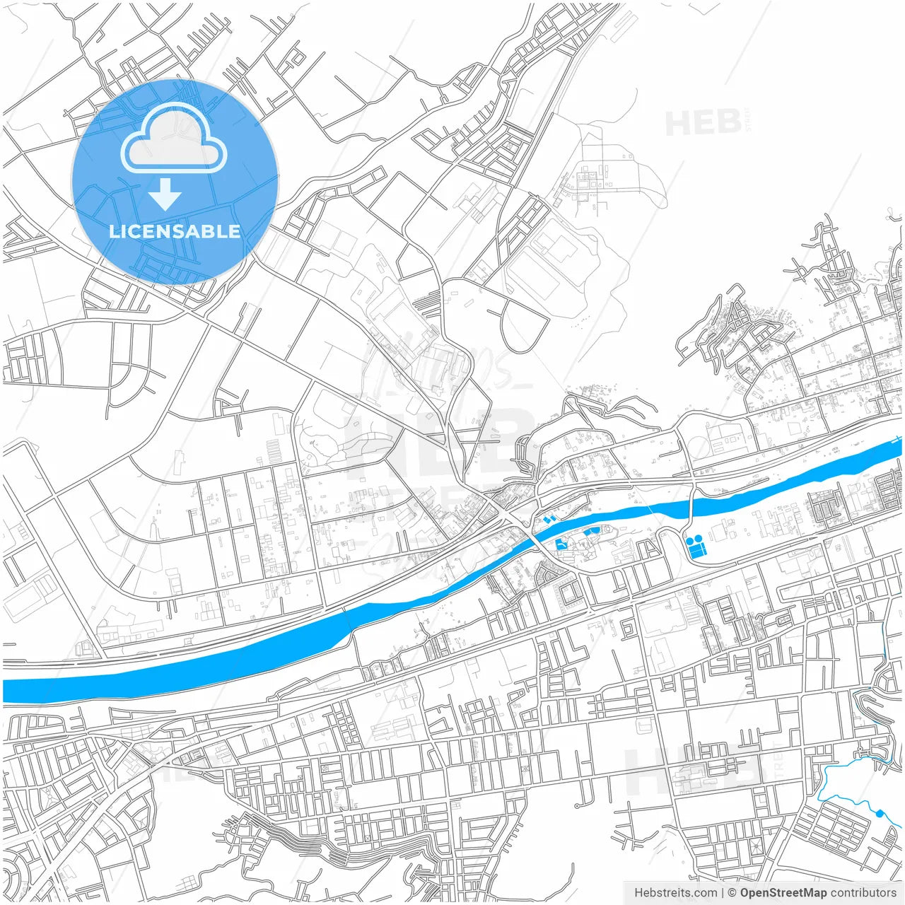 Chosica, Peru, city map with high resolution roads.