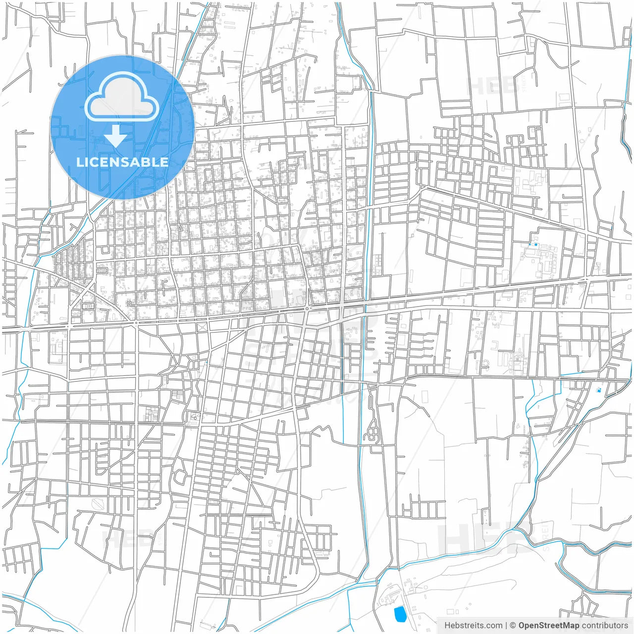 Quillacollo, Bolivia, city map with high resolution roads.