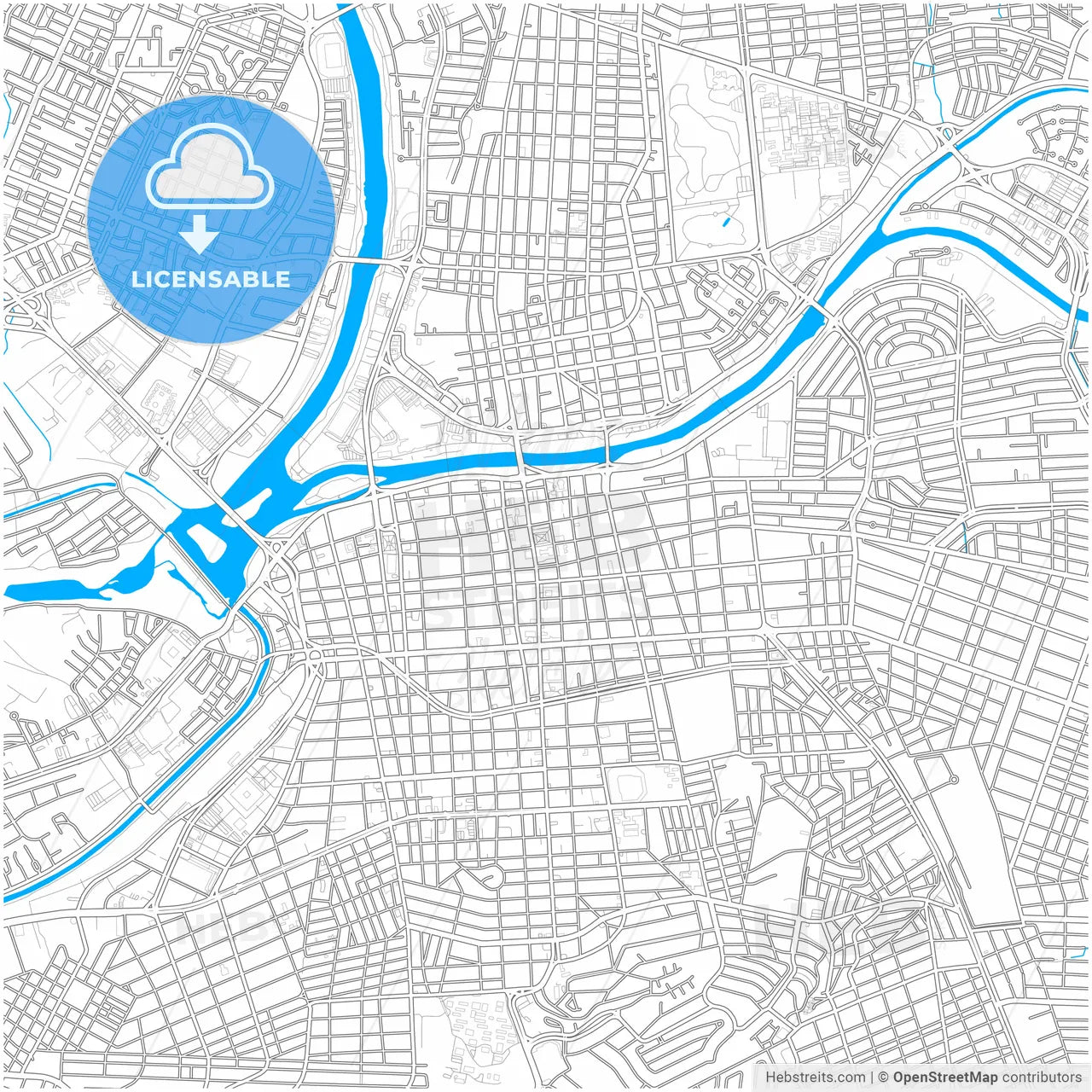 Culiacán, Sinaloa, Mexico, city map with high resolution roads.