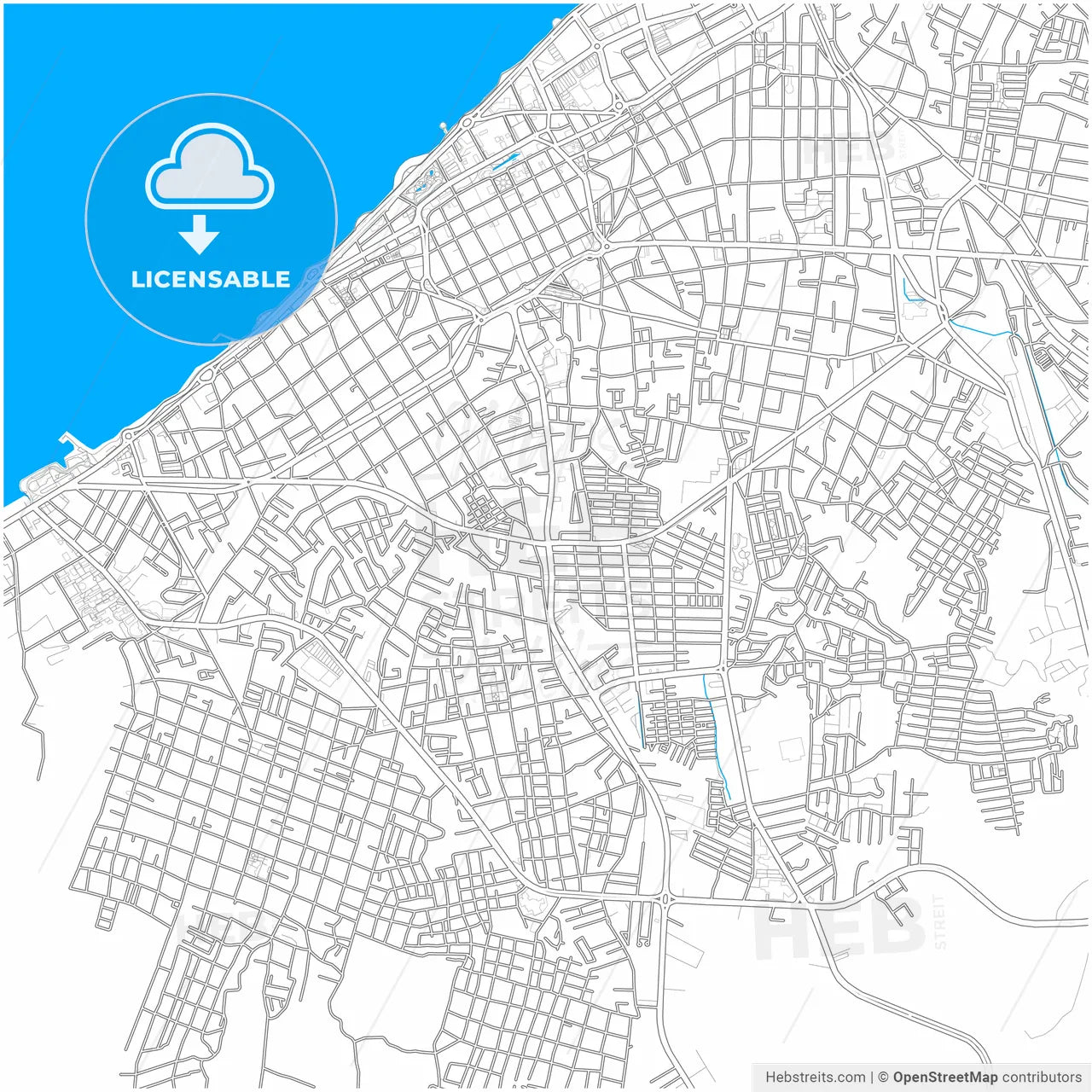 Campeche, Campeche, Mexico, city map with high resolution roads.