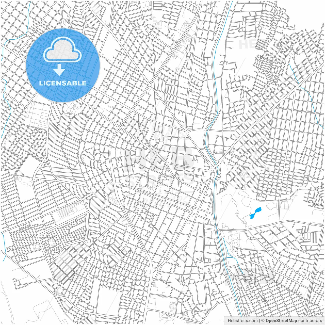 Monclova, Coahuila, Mexico, city map with high resolution roads.