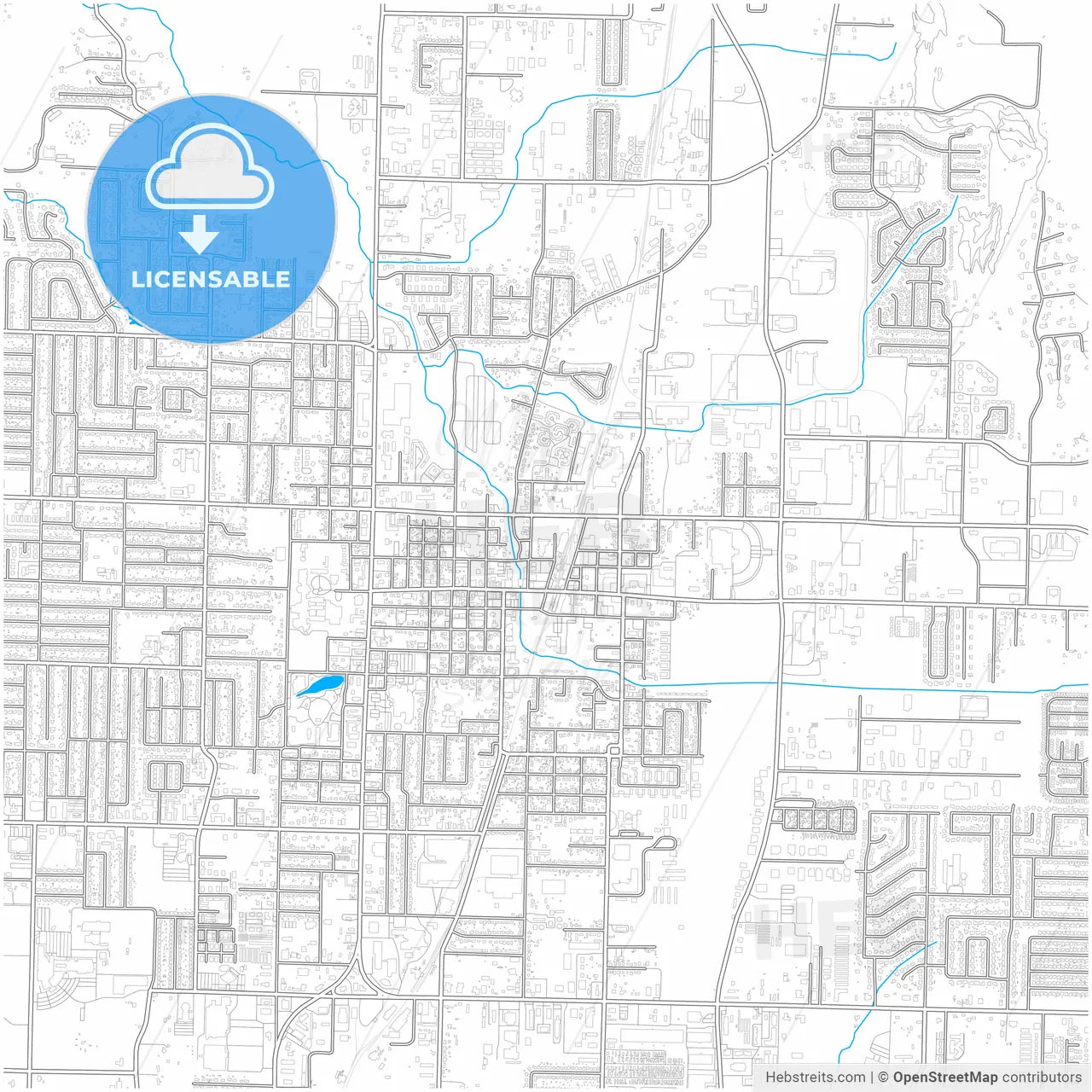 Springdale, Arkansas, United States, city map with high resolution roads.