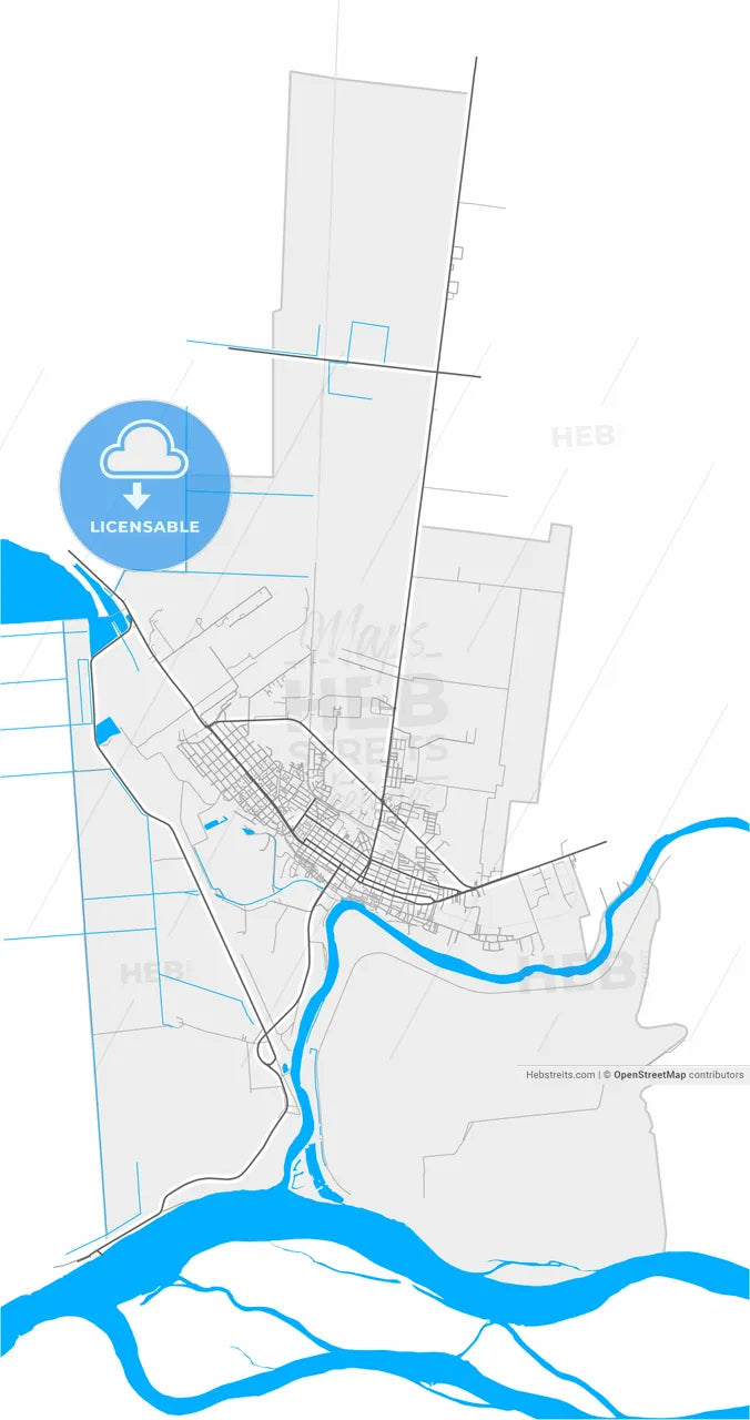 Călărași, Călărași, Romania, high resolution vector map - Instant download PDF and JPG