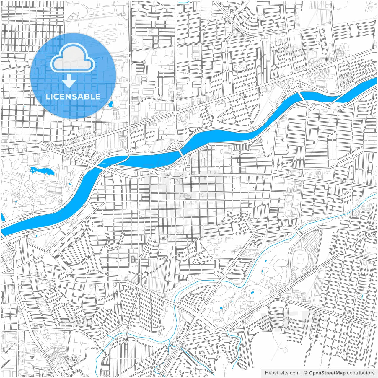 Guadalupe, Nuevo León, Mexico, city map with high resolution roads.