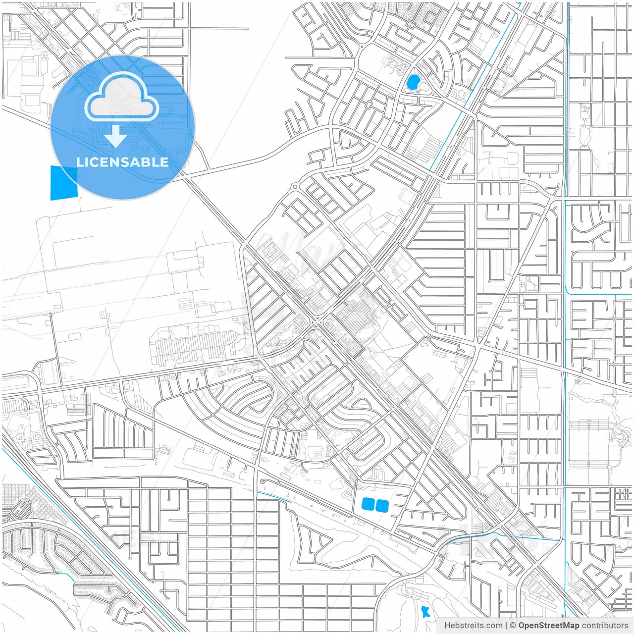 Henderson, Nevada, United States, city map with high resolution roads.