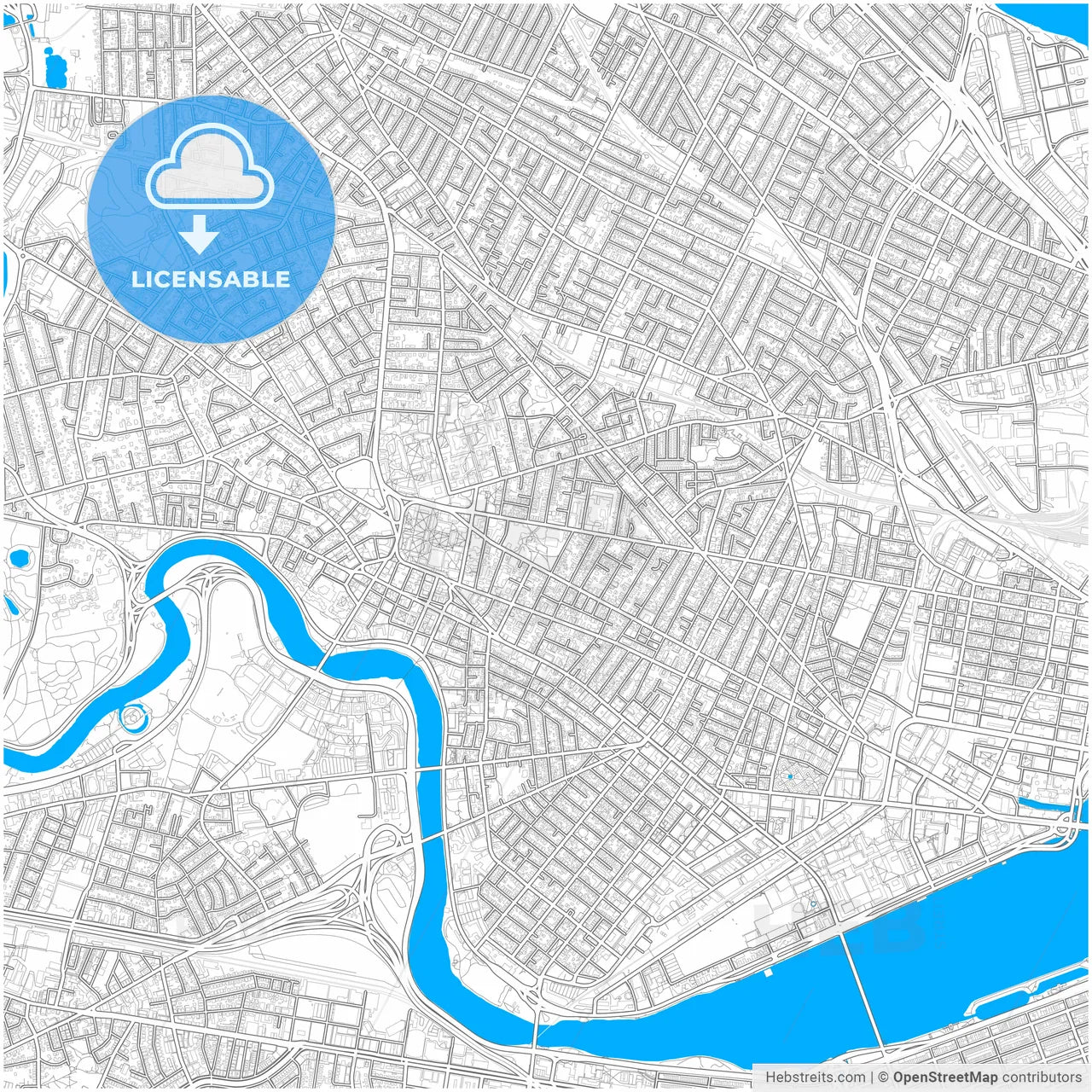 Cambridge, Massachusetts, United States, city map with high resolution roads.