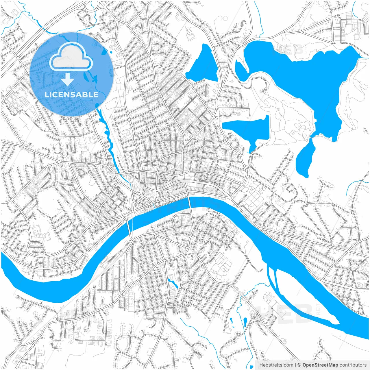 Haverhill, Massachusetts, United States, city map with high resolution roads.