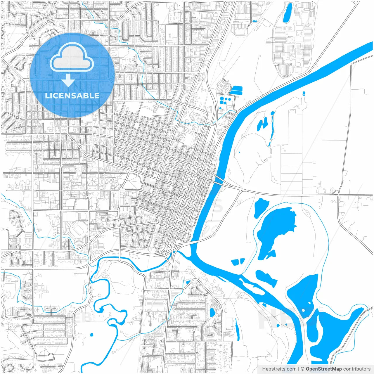 Corvallis, Oregon, United States, city map with high resolution roads.
