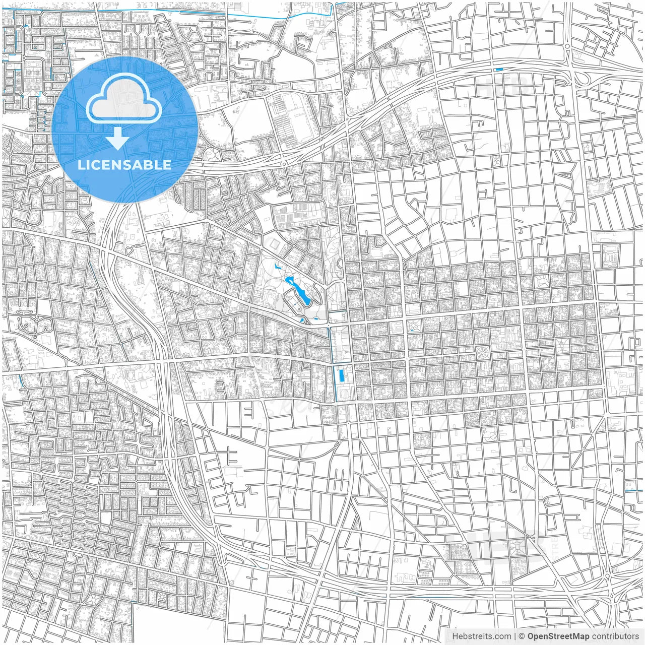 San Juan, Argentina, city map with high resolution roads.