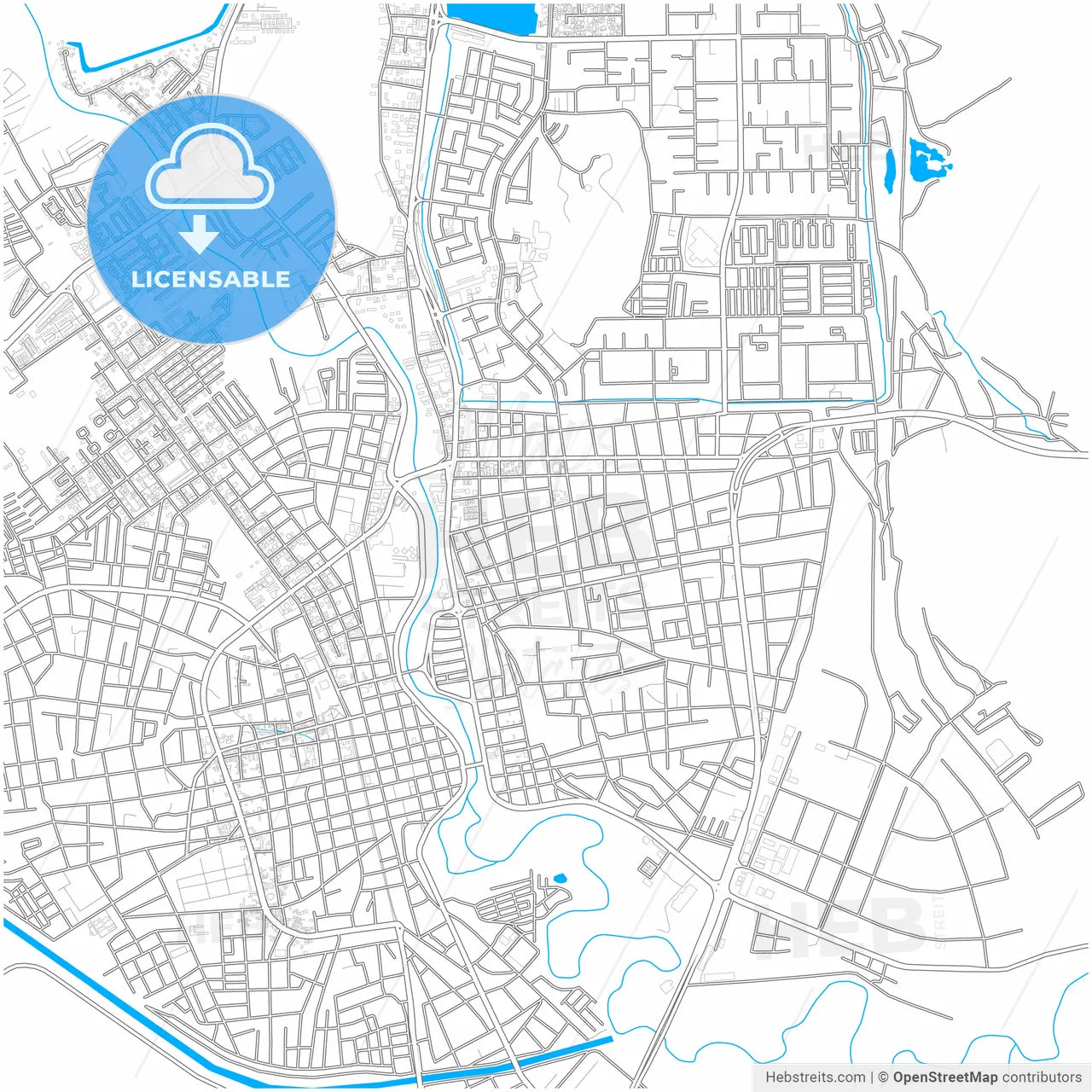 Barcelona, Venezuela, city map with high resolution roads.