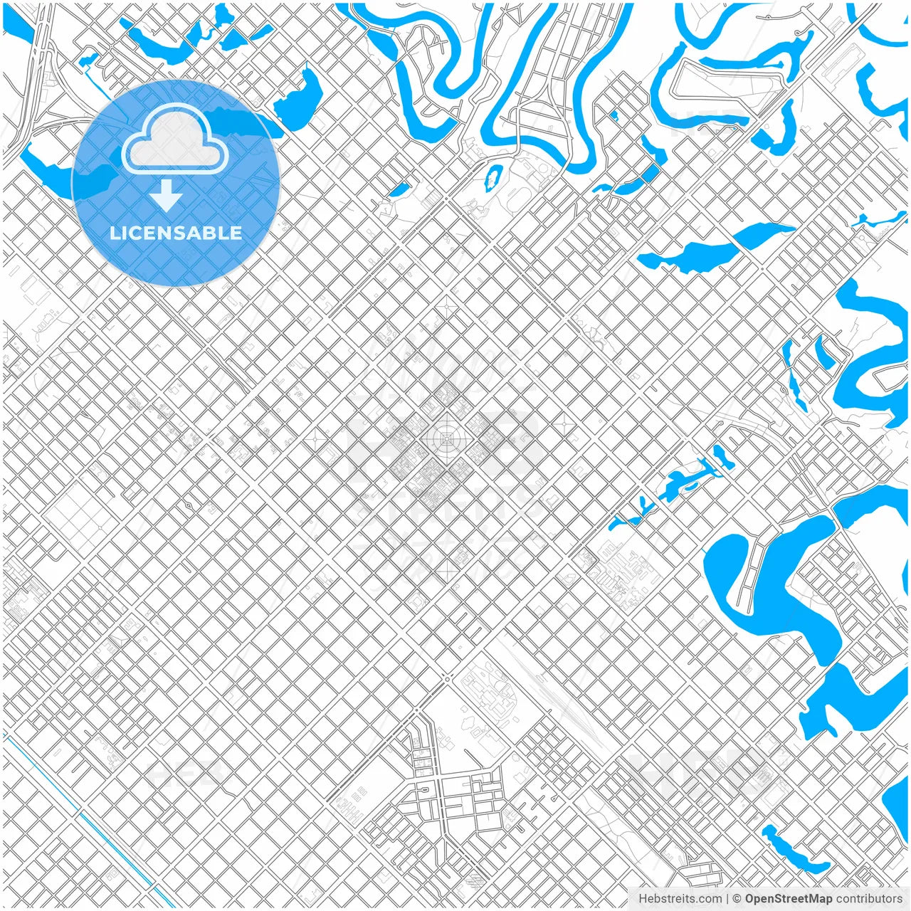 Resistencia, Argentina, city map with high resolution roads.