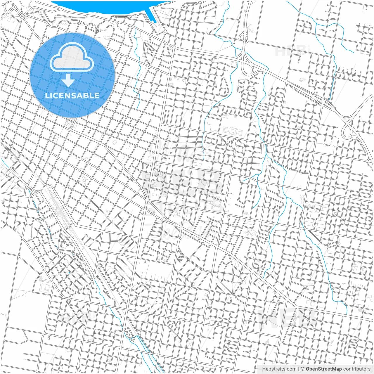 Parana, Argentina, city map with high resolution roads.