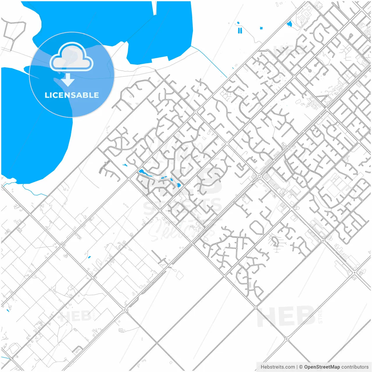 Mildura–Wentworth, New South Wales, Australia, city map with high resolution roads.
