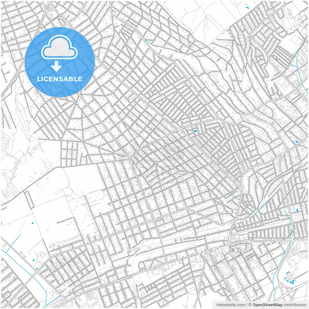 Érd, Pest, Hungary, city map with high resolution roads.