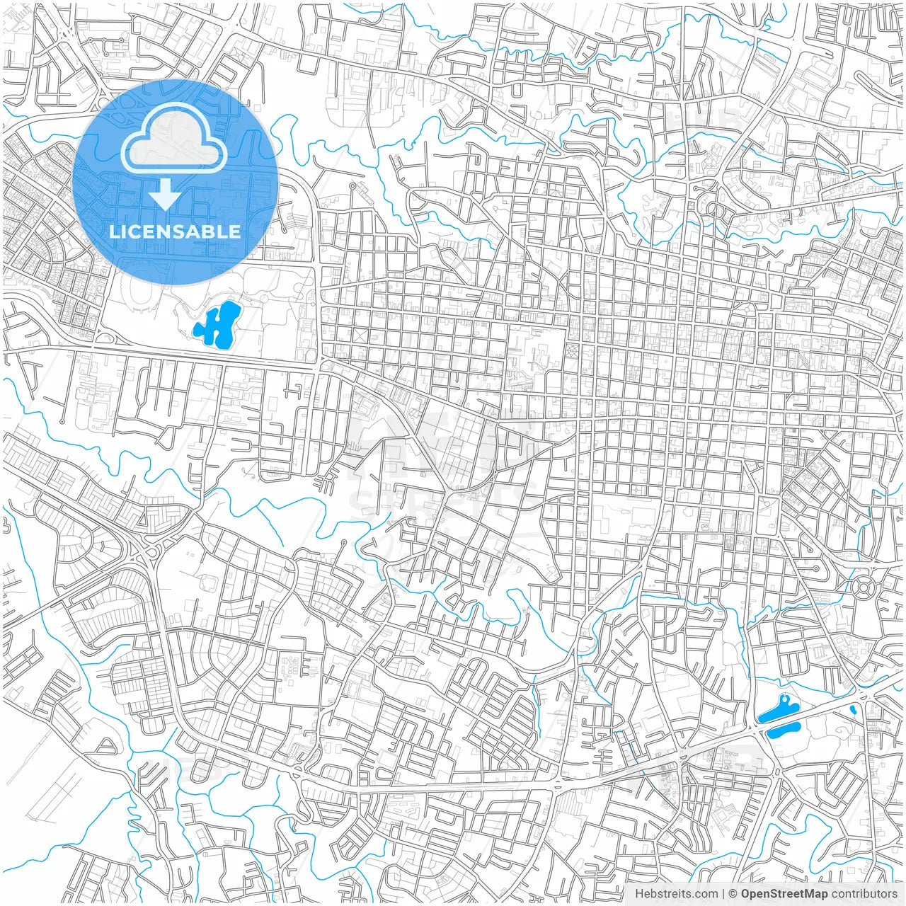 San José, San José, Costa Rica, city map with high resolution roads.