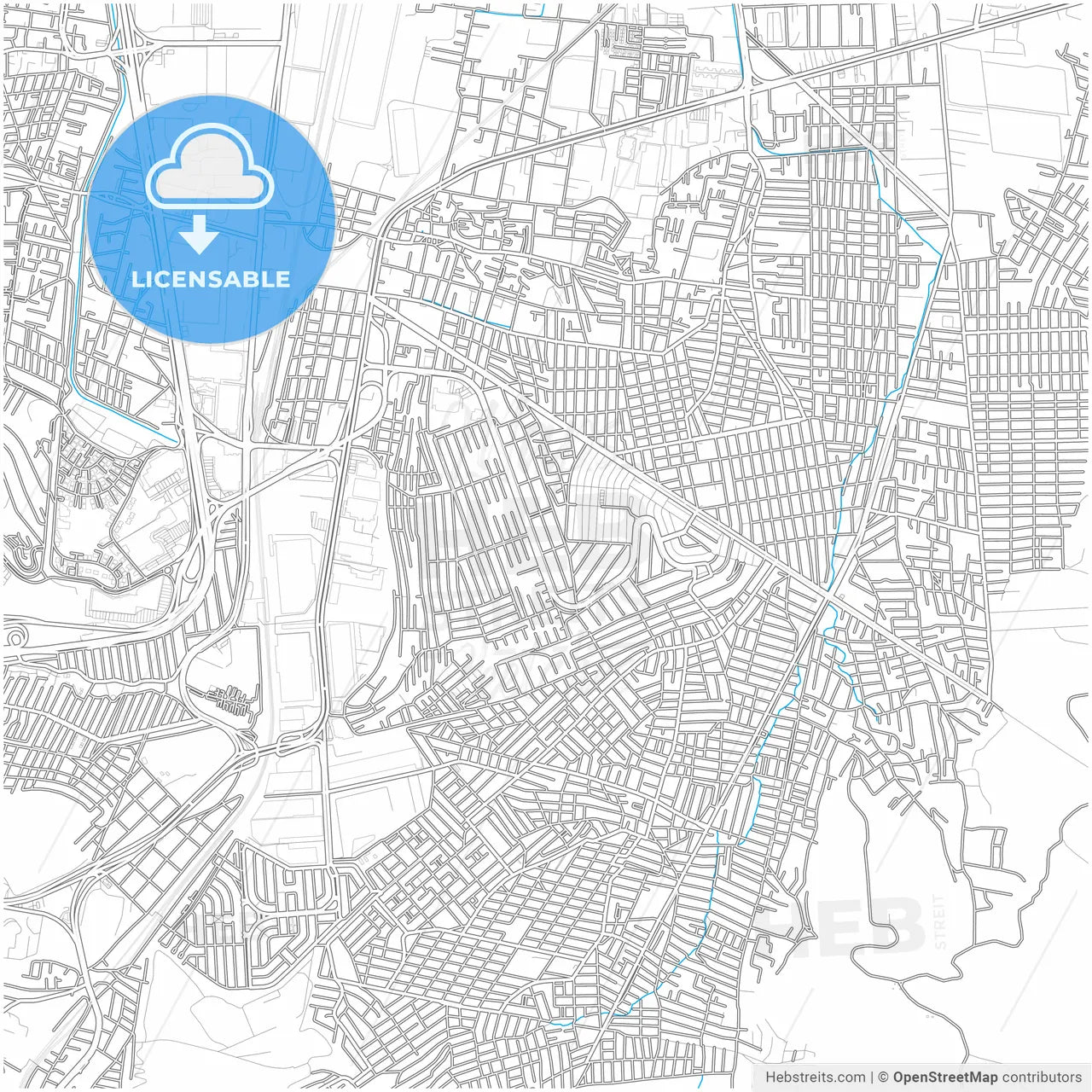 Buenavista, México, Mexico, city map with high resolution roads.