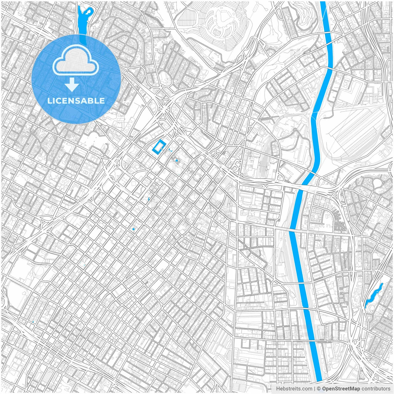 Los Angeles, California, United States, city map with high resolution roads.