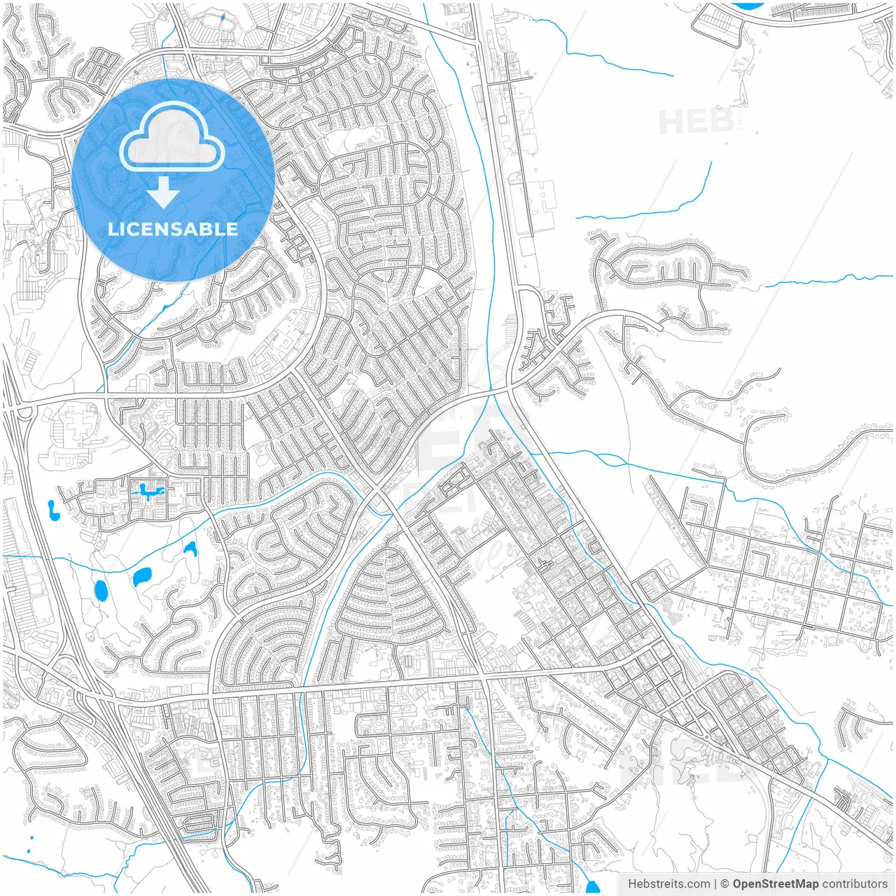 Santa Clarita, California, United States, city map with high resolution roads.